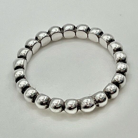 Tiffany & Co Ziegfeld Beaded Stacking Ring- 925 Sterling Silver - Size 7 - Picture 10 of 14